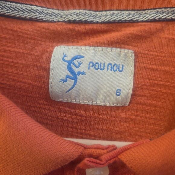 POU NOU Salmon Pink Linen & Flamé Cotton Pocketed Men's Polo Size XXL - Picture 2 of 6